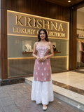 • Classic Short Kurti & White Skirt Combo
