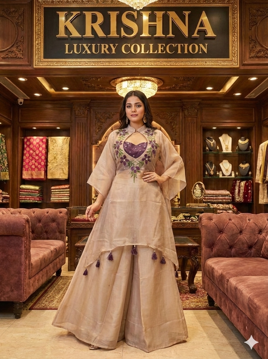 Organza Kurti With Plazo