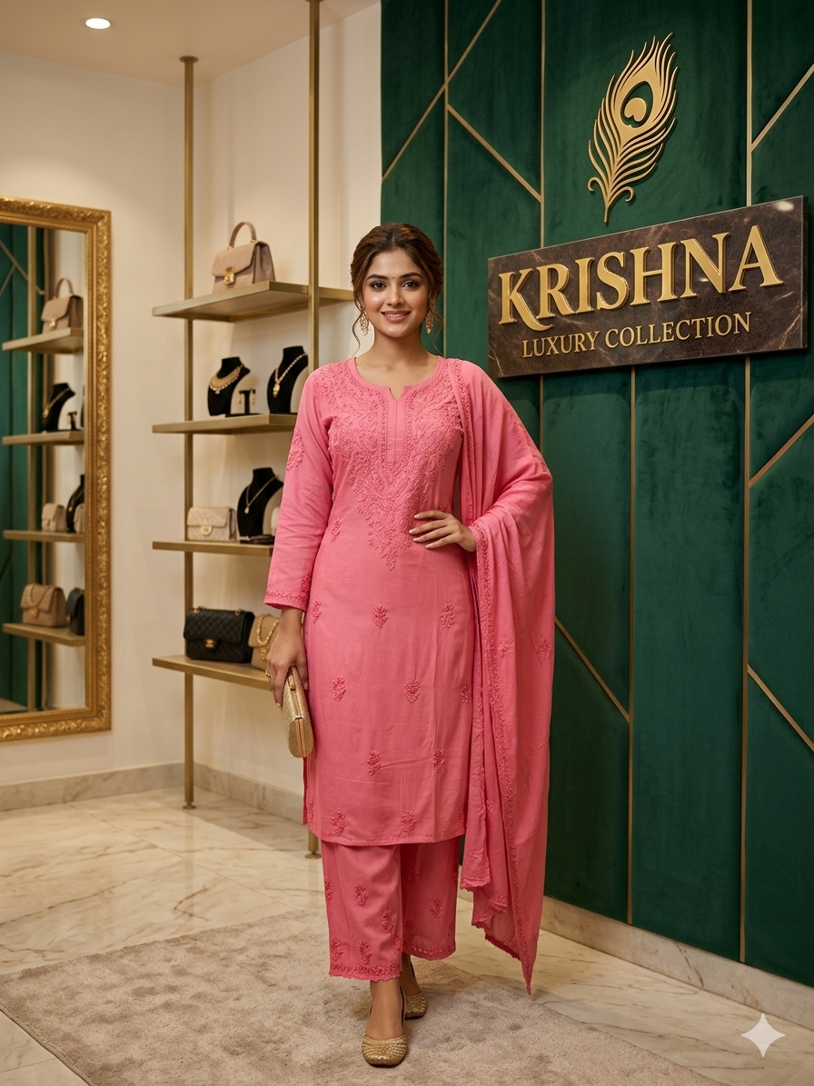 Chikankari Set With Stole